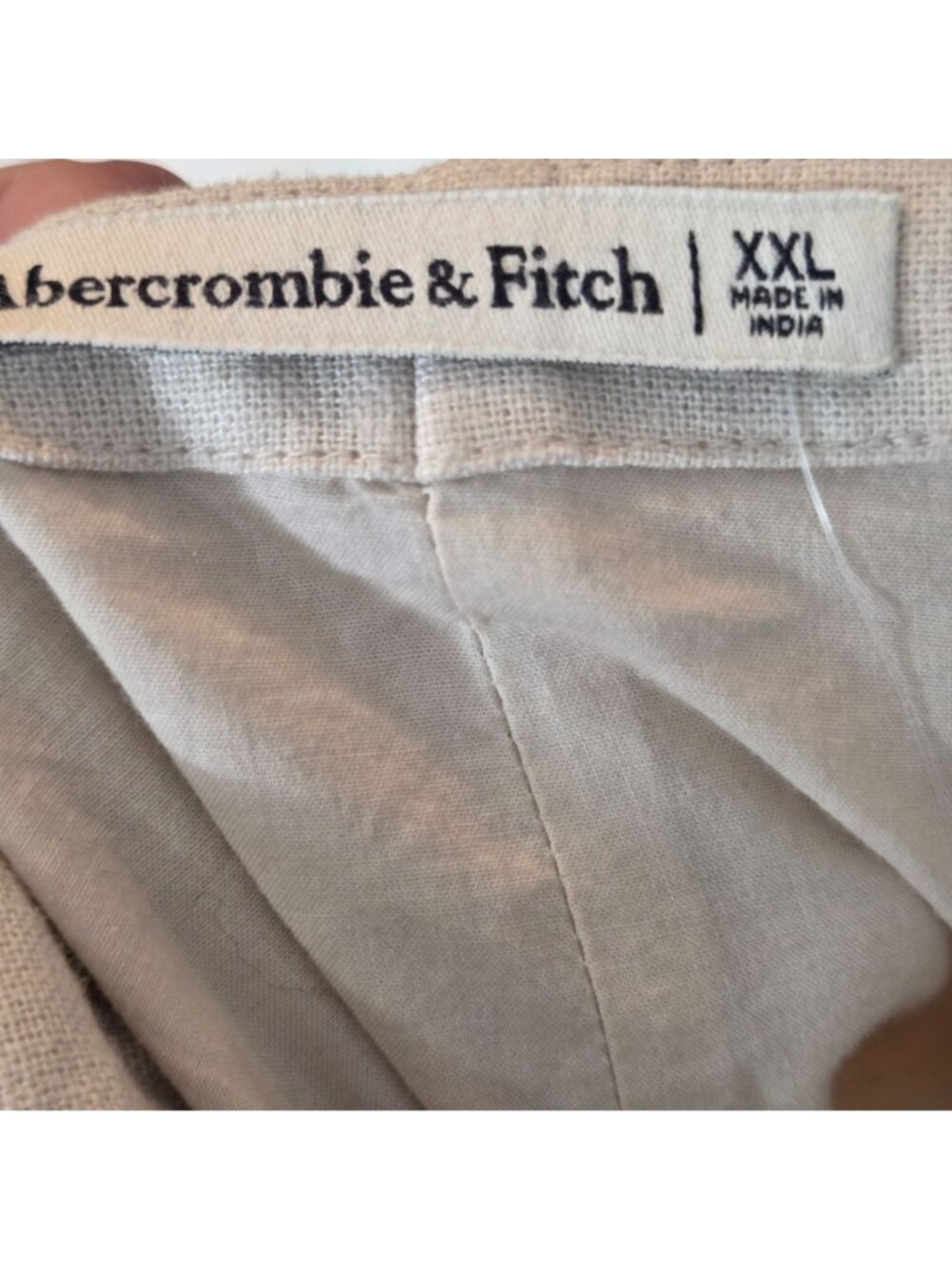 Abercrombie Linen Blend Mini Dress XXL Beige Sleeveless Wide Strap NWT - Picture 9 of 12